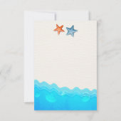 Beach with Starfish Weddenschap Kaart (Achterkant)