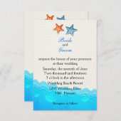 Beach with Starfish Weddenschap Kaart (Voorkant / Achterkant)