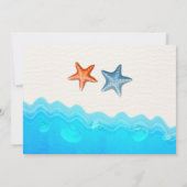 Beach with Starfish Weddenschap Kaart (Achterkant)