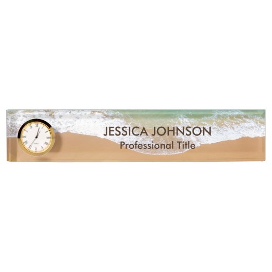 Beach with Waves Persoonlijke naam Naambordje (Voorkant)