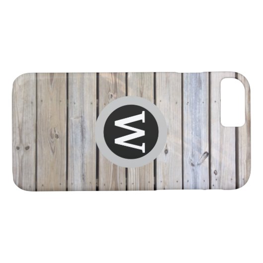 Beach Wood Slats Monogram Case-Mate iPhone Case (Achterkant (Horizontaal))