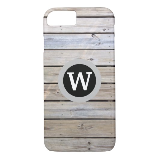 Beach Wood Slats Monogram Case-Mate iPhone Case (Achterkant)