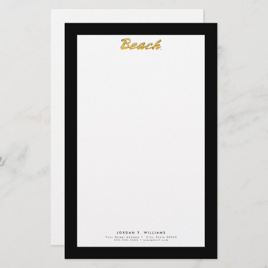 Beach Wordmark Briefpapier (Voorkant / Achterkant)