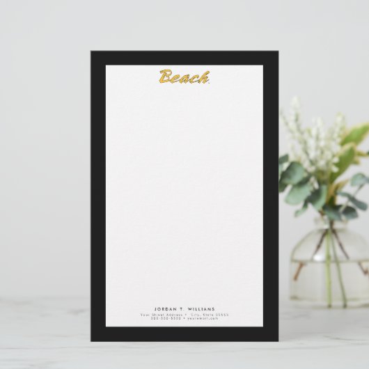 Beach Wordmark Briefpapier (Staand voorkant)