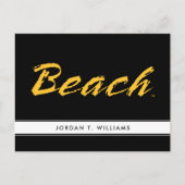 Beach Wordmark Uitnodiging Briefkaart (Voorkant)