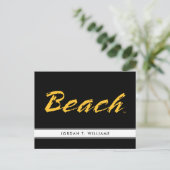 Beach Wordmark Uitnodiging Briefkaart (Staand voorkant)