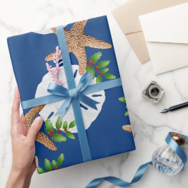 Beach Wreated Large Pattern Kerstmis Cadeaupapier