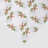 Beach Wreated Zee Stars Sand Dollars Kerstmis Tissuepapier (Detail)