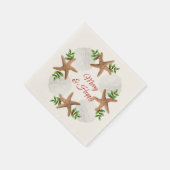 Beach Wreath Merry n Happy Kerstmis Napkin Servet (Hoek)