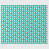 Beach Wreating Small Pattern Aqua Kerstmis Cadeaupapier (Vlak)