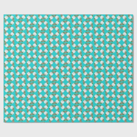 Beach Wreating Small Pattern Aqua Kerstmis Cadeaupapier (Vlak)