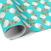 Beach Wreating Small Pattern Aqua Kerstmis Cadeaupapier (Rol Hoek)