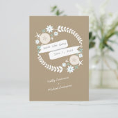 Beach Wreator & Banner Save the Date (Staand voorkant)