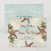 Beach Wreator Sand Dollars Briefkaart met kerstmis (Voorkant / Achterkant)