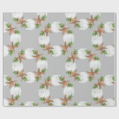Beach Wreator Sand Dollars Pattern Kerstmis Cadeaupapier (Vlak)