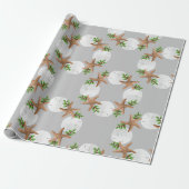 Beach Wreator Sand Dollars Pattern Kerstmis Cadeaupapier (Uitgerold)