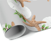 Beach Wreator Sand Dollars Pattern Kerstmis Cadeaupapier (Rol Hoek)