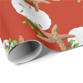 Beach Wreator Sand Dollars Pattern Kerstmis Cadeaupapier (Rol Hoek)