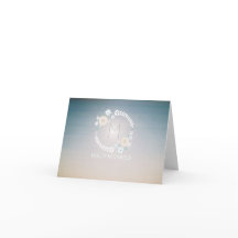 Beach Wreator Sunset Sky Monogram Notecard