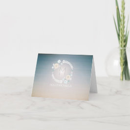 Beach Wreator Sunset Sky Monogram Notecard Notitiekaartje