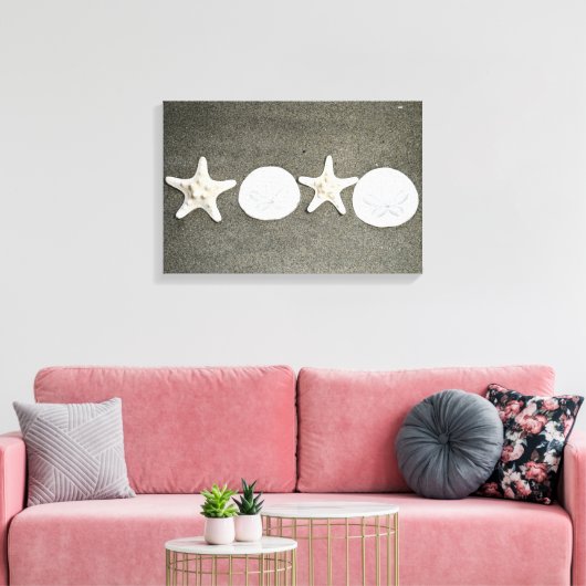 Beach X en O's Photo Stretched Canvas Art (Insitu (Woonkamer))