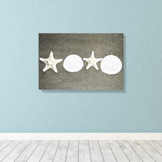 Beach X en O's Photo Stretched Canvas Art (Insitu (Houten vloer))
