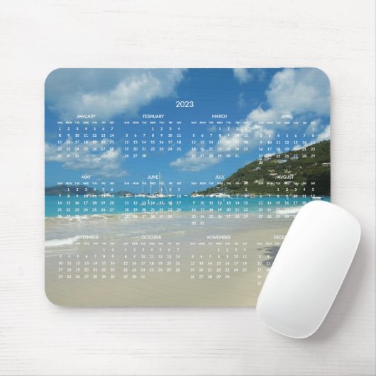 Beach Yarly Calendar 2023 Muismat (Met muis)
