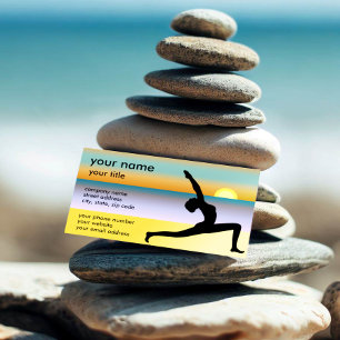 Beach Yoga Instructor Teacher Studio Visitekaartje