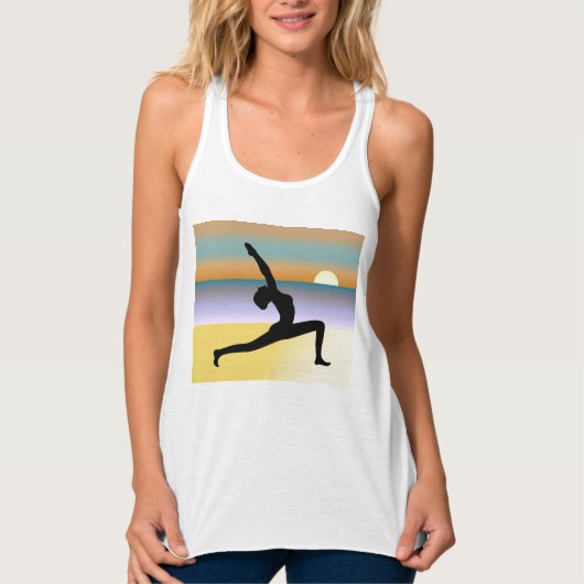 Beach Yoga Pose Silhouette Tanktop (Voorkant)
