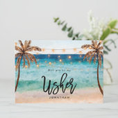 Beach You wordt mijn kaartje voor het voorstel Bedankkaart (Staand voorkant)