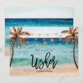 Beach You wordt mijn kaartje voor het voorstel Bedankkaart (Voorkant / Achterkant)
