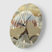 Beach,Zand,Seashell,Hout Hearts-Personalized Grote Klok (Hoek)