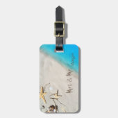 Beach,Zand,Seashell,Seastar,Personalized Bagagelabel (Voorkant verticaal)