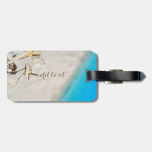 Beach,Zand,Seashell,Seastar,Personalized Bagagelabel (Achterkant horizontaal)