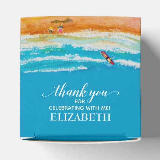 Beach Zand Waves Dank u wel voor de doos Bedankdoosjes (Bovenkant)