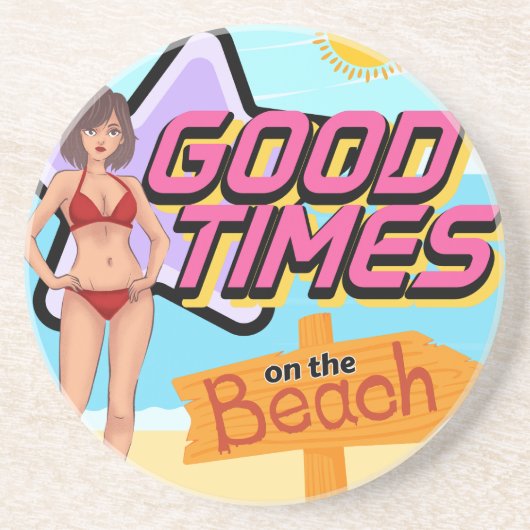 beach zandsteen onderzetter (Voorkant)