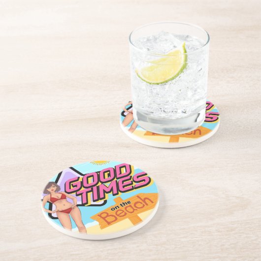 beach zandsteen onderzetter (Zijkant)