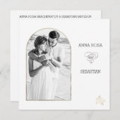 *~* Beach Zee AR7 RSVP FOTO QR WEDDING Kaart (Voorkant / Achterkant)