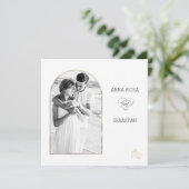 *~* Beach Zee AR7 RSVP FOTO QR WEDDING Kaart (Staand voorkant)