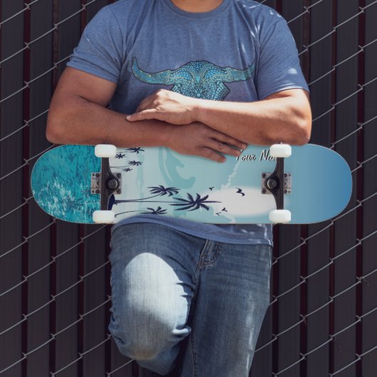 Beach+zee++blue+big+wave+katsushika+hokus Persoonlijk Skateboard (Buiten 3)