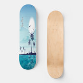 Beach+zee++blue+big+wave+katsushika+hokus Persoonlijk Skateboard (Voorkant)