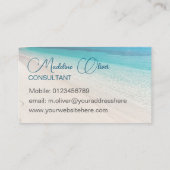 Beach Zee Calm Travel Aqua Blue Stijlvol Visitekaartje (Achterkant)