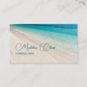 Beach Zee Calm Travel Aqua Blue Stijlvol Visitekaartje (Voorkant)