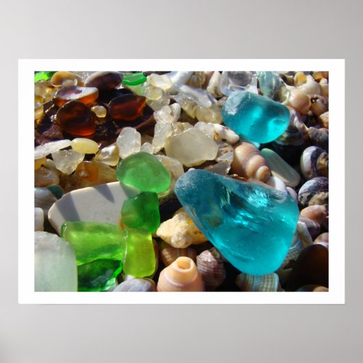 Beach Zee Glass art print Coastal Rock Garden (Voorkant)