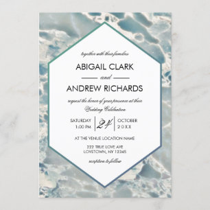 Beach Zee Glass Ocean Blues Uitnodiging voor een b