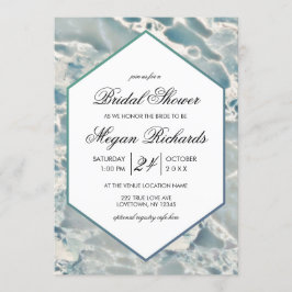 Beach Zee Glass Ocean Bridal Shower Invitation Kaart