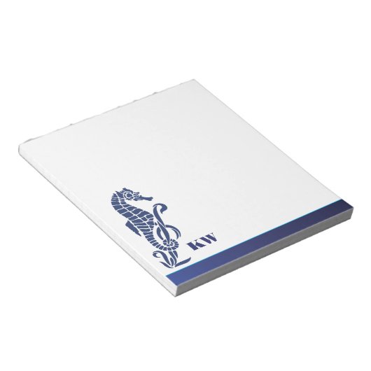 Beach Zee Horse Monogram Notitieblok (Schuin)