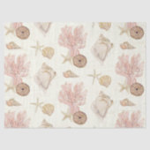 Beach Zee Life Coral Starfish Seashells Waterverf Tissuepapier (Voorkant)