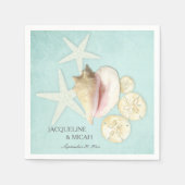 Beach Zee Ocean Shore Kustschelpen Trouwfeest Servetten (Voorkant)