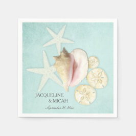Beach Zee Ocean Shore Kustschelpen Trouwfeest Servetten
